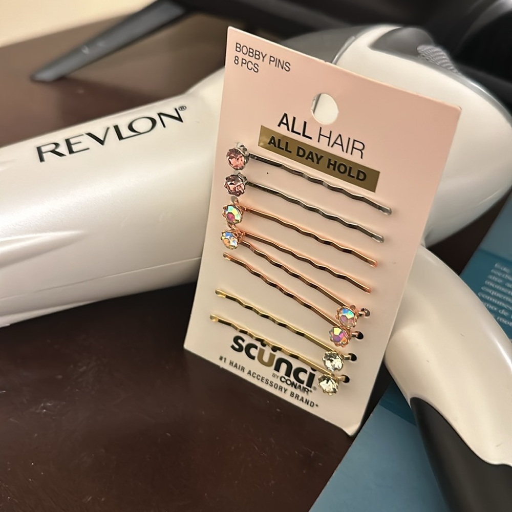 Beauty Bundle- hair dryer- curling iron AND Scunci Bobby Pins